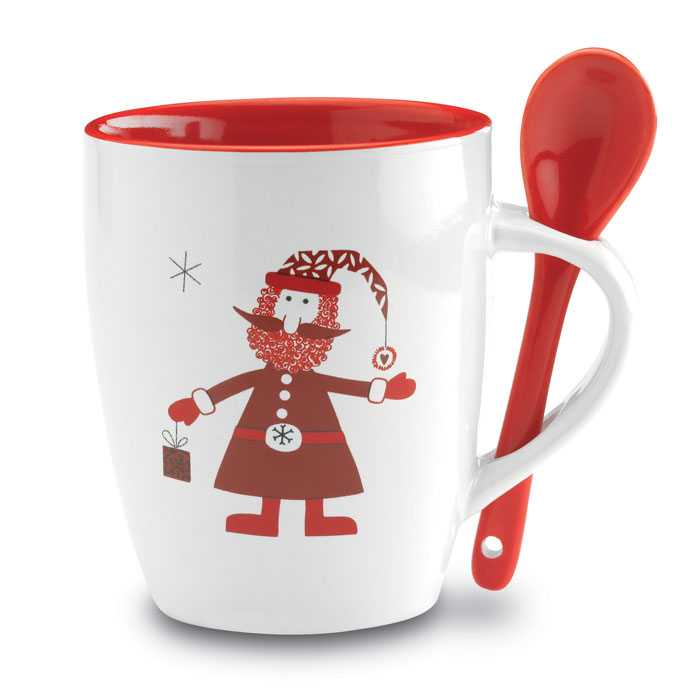 CLAUS – Tazza in ceramica 250 ml con cucchiaino incluso