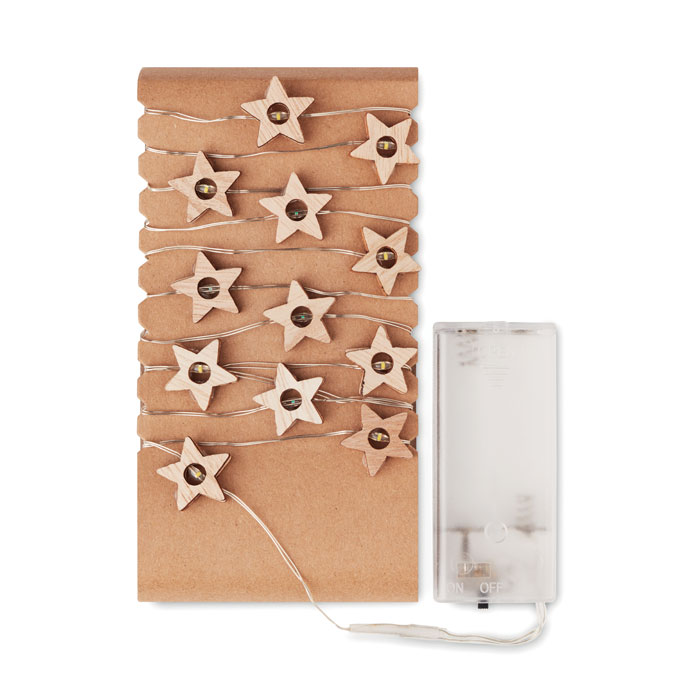 MILKY WAY – String of 20 wooden star LED lights