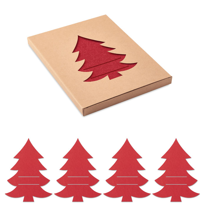 TREESGUARD – Set of 4 tree-shaped felt cutlery holders