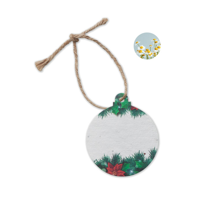 BAUSEED – Decorazione tonda in carta con semi di fiori