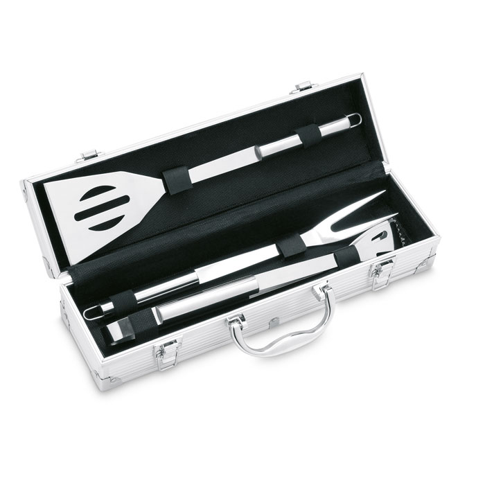 ASADOR – Set 3 utensili BBQ in valigetta di alluminio