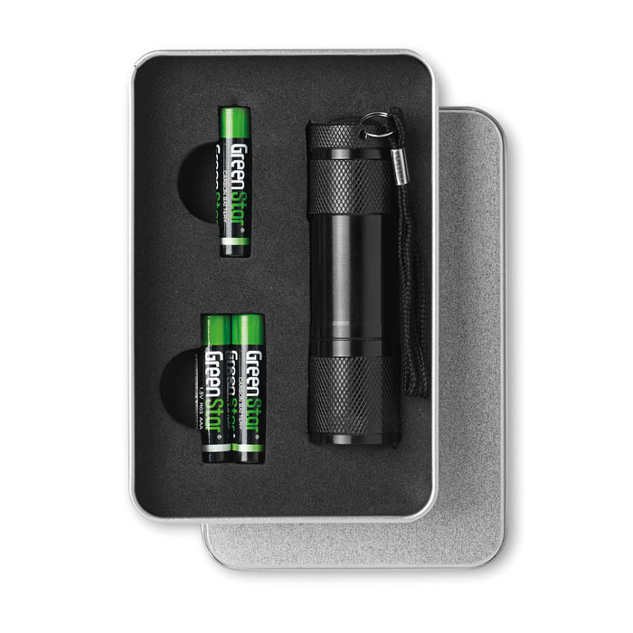 LED PLUS – 9 LED aluminium torch with strap