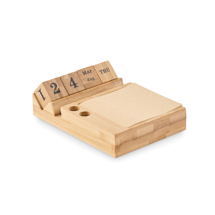 BOOTOP – Calendario da tavolo in bambù con note adesive