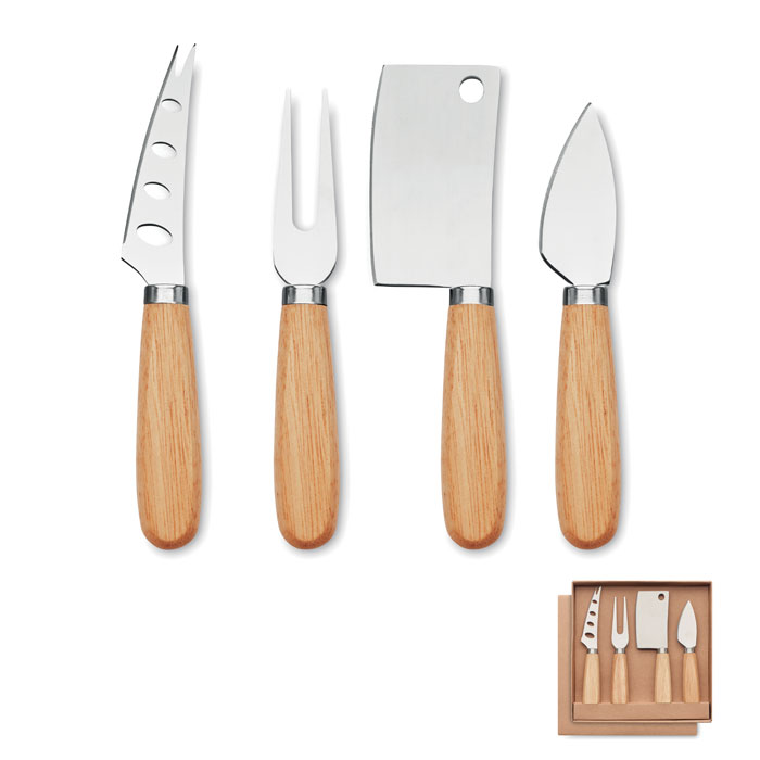 CAMEMBERT – Set coltelli da formaggio con manico in legno