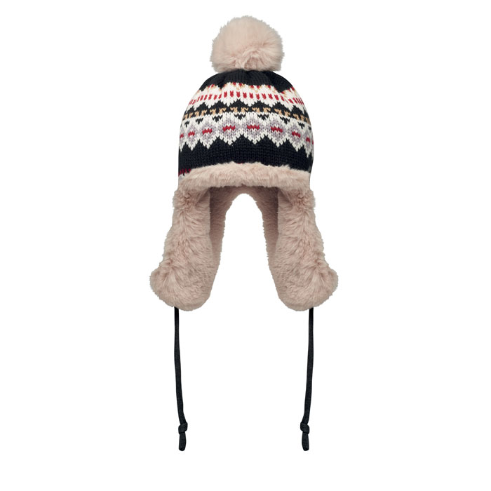 YULONG – Knitted hat with ear flaps and a pom-pom