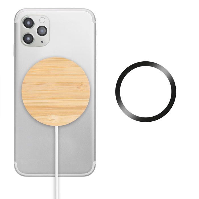RUNDO MAG – Caricatore wireless magnetico in bamboo