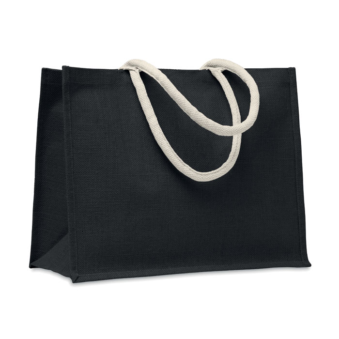 AURA – Borsa in iuta laminata con manico in cotone
