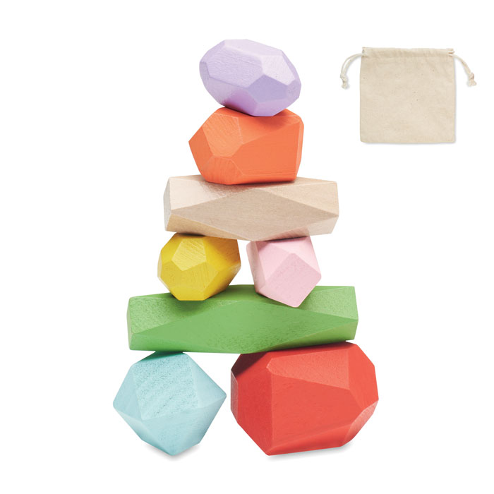 DOLMEN – Set of 8 stackable wooden rocks