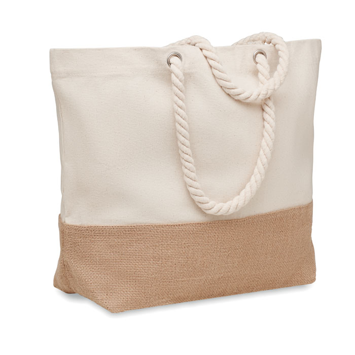 PANTAI – Canvas beach bag with jute detail