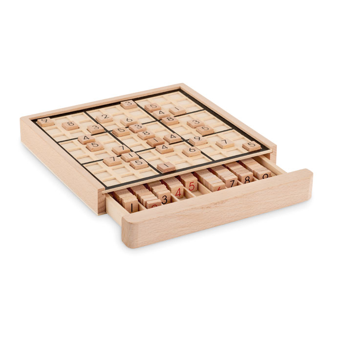 SUDOKU – Wooden board game with numbered tiles
