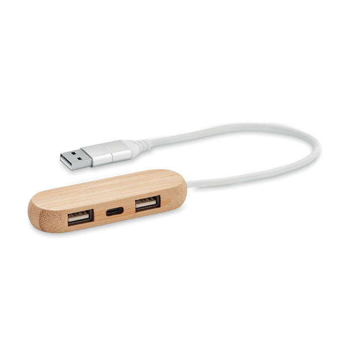 VINA C – Hub USB Type-C a 3 porte in bamboo