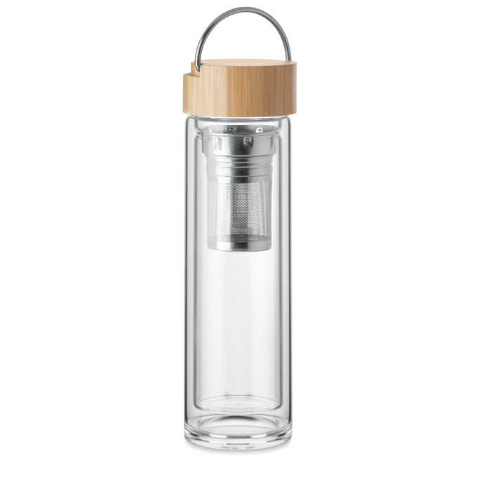 BATAMI – Double wall glass bottle with infuser