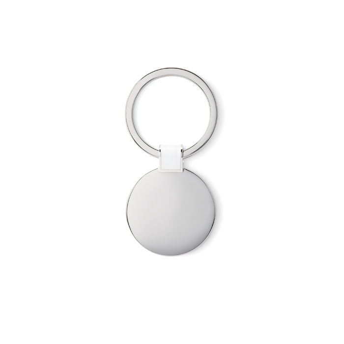 ROUNDY – Portachiavi circolare in metallo nichelato