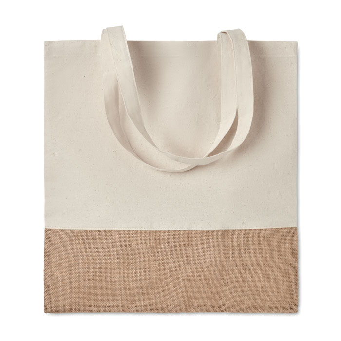 INDIA TOTE – Shopper in cotone twill con dettagli in juta