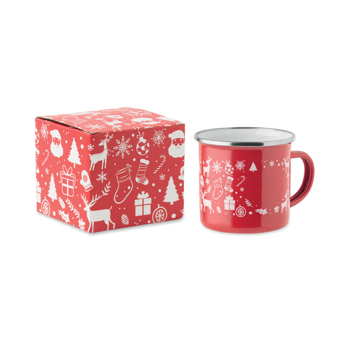 SEASOMEL – Tazza smaltata natalizia con confezione regalo